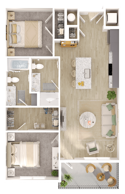 a floor plan of a bedroom and a living room
